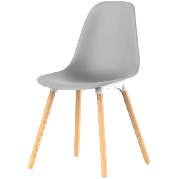 Стул обеденный Brava серый (пластик, массив дерева) Стул обеденный Brava серый (пластик, массив дерева)