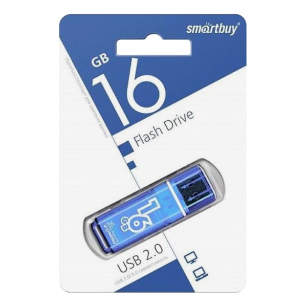 Флеш-память USB 2.0 16 ГБ Smartbuy Glossy (SB16GBGS-B)