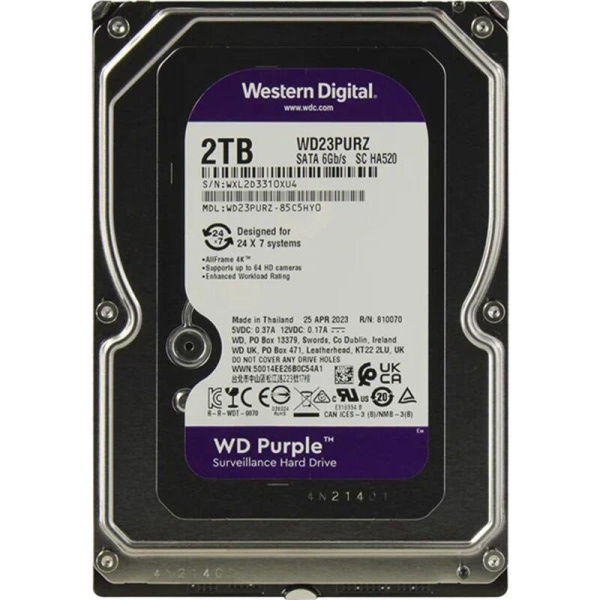 Жесткий диск Western Digital Purple 2 ТБ (WD23PURZ)