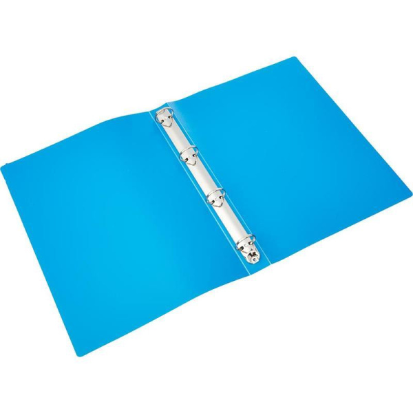 Папка на 4-х кольцах Attache пластиковая синяя корешок 32 мм