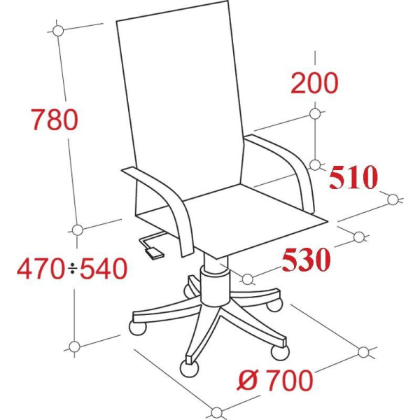 Кресло для руководителя Easy Chair 545 ML черное (натуральная кожа с компаньоном, металл)