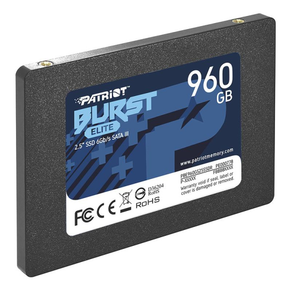 SSD накопитель Patriot Burst Elite 960 ГБ (PBE960GS25SSDR)