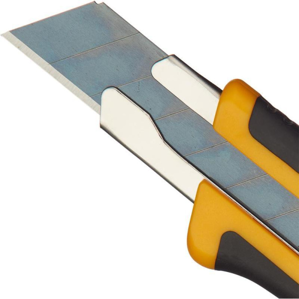 Нож универсальный Olfa 18 мм с фиксатором и двухкомпонентным корпусом желтый/черный