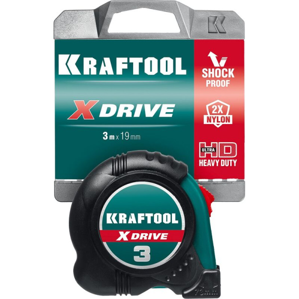 Рулетка измерительная Kraftool X-Drive 3 м х 19 мм сталь  (34122-03-19_z02)