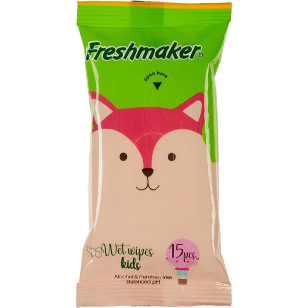 Влажные салфетки детские Freshmaker 15 штук в упаковке