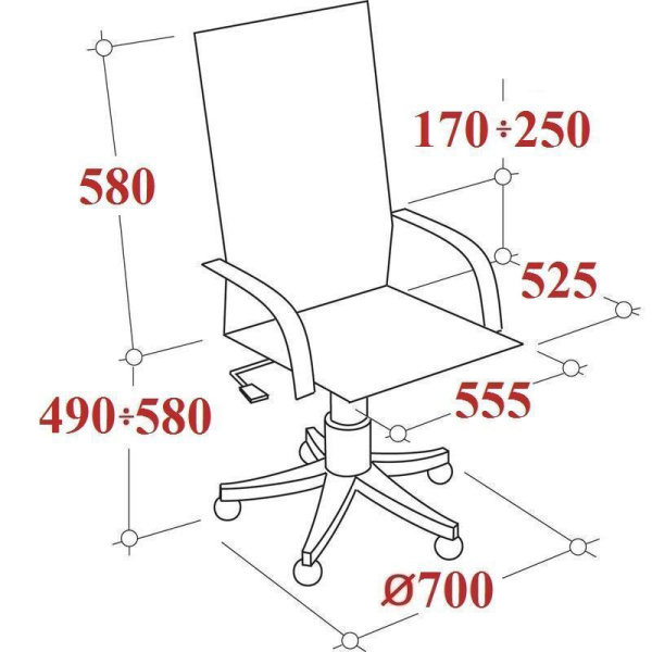 Кресло для руководителя Easy Chair 582 TC черное (сетка/ткань, металл)
