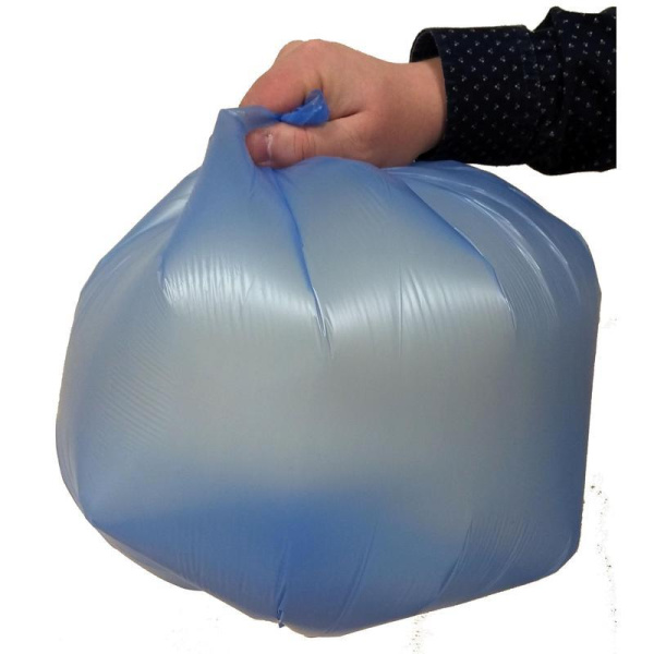 Мешки для мусора на 35 л синие (ПНД, 8 мкм, в рулоне 30 шт, 48х58 см)