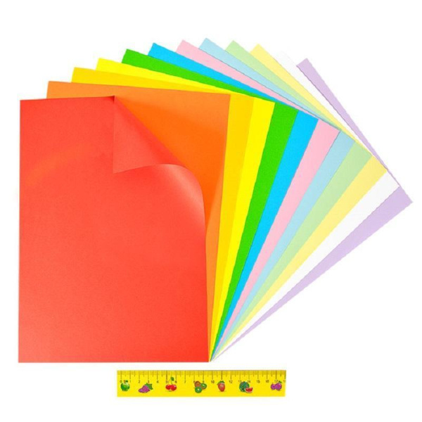 Бумага цветная Каляка-Маляка (А4, 12 листов, 12 цветов, офсетная)