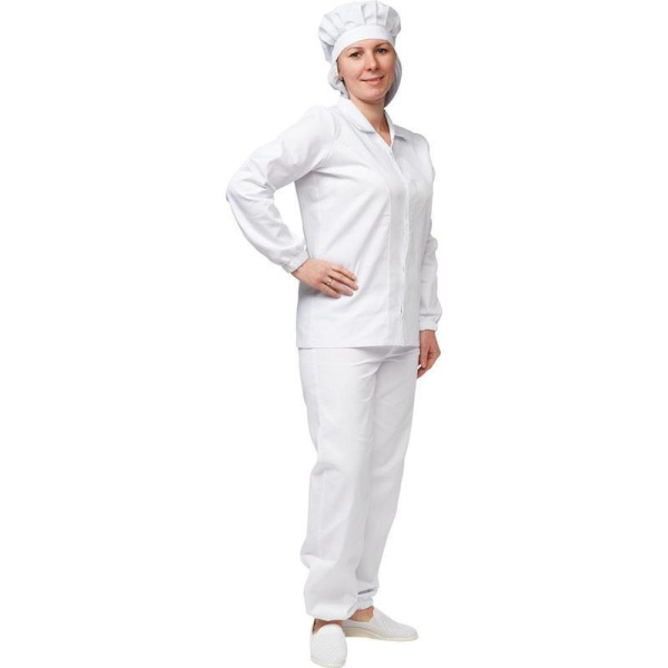Куртка для пищевого производства женская у17-КУ белая (размер 44-46 рост 170-176)