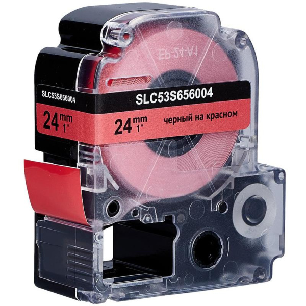 Картридж Sakura S'OK C53S656004 для принтера этикеток Epson (24 мм x  8000 мм,  цвет ленты красный, шрифт черный)