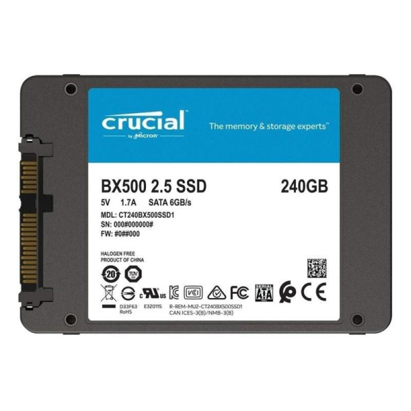 SSD накопитель Crucial BX500 240 ГБ (CT240BX500SSD1)