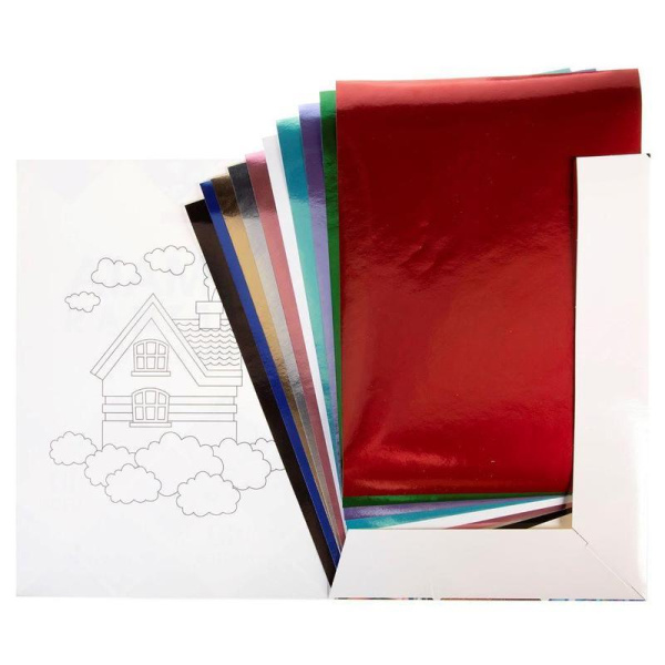 Бумага цветная Hatber Мозаика (А4, 10 листов, 10 цветов, офсетная, зеркальная)