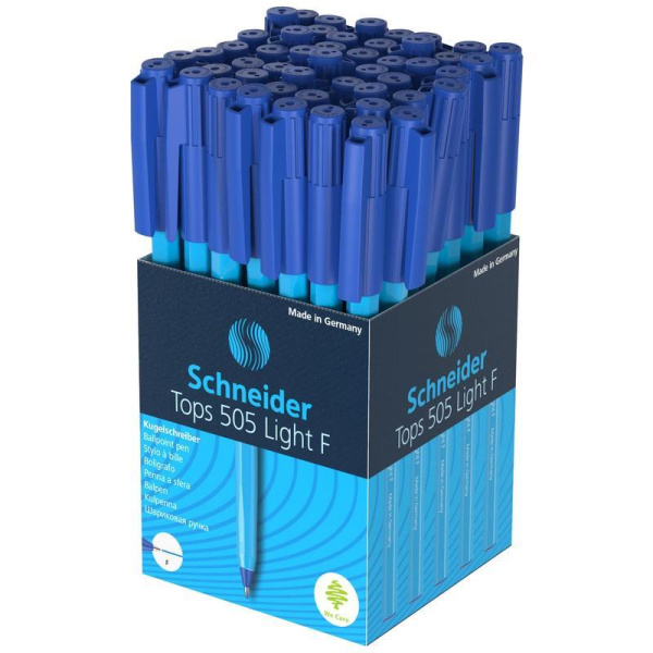 Ручка шариковая Schneider Tops 505 F Light синяя (синий корпус, толщина линии 0.5 мм)