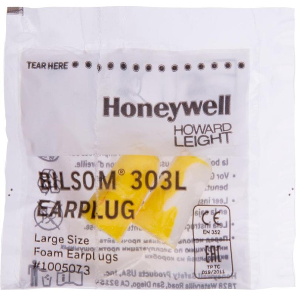Беруши одноразовые Honeywell Bilsom 303 Large без шнурка (артикул производителя 1005073)