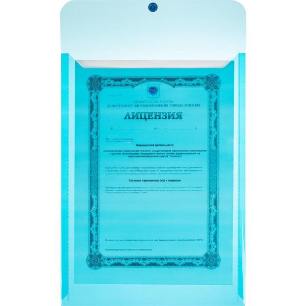 Папка-конверт на кнопке Attache A4 синяя 0.18 мм (10 штук в упаковке)