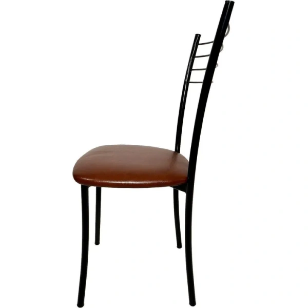 Стул обеденный Бистро lite коричневый мерц/черный глянец (искусственная  кожа, сталь) Стул обеденный Бистро lite коричневый мерц/черный глянец (искусственная  кожа, сталь)