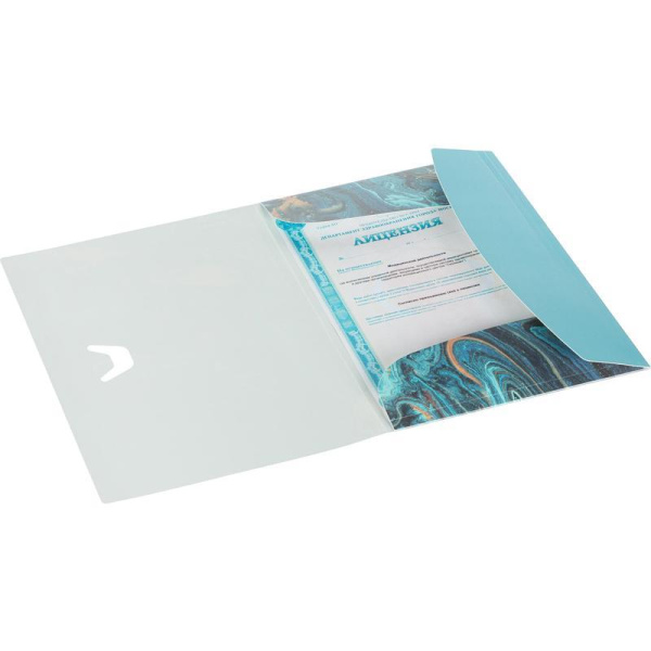 Папка на резинке Attache Selection Fluid А4+ пластиковая синяя (0.45 мм, до 200 листов)
