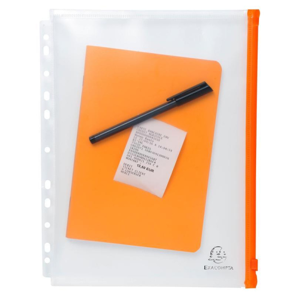 Папка-конверт Exacompta на молнии А4+ прозрачная 0.15 мм