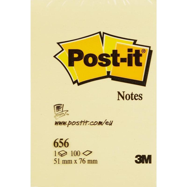 Стикеры Post-it Original 51x76 мм пастельные желтые (1 блок, 100 листов)