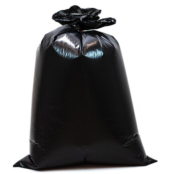 Мешки для мусора на 120 литров черные Mirpack (100 мкм, в рулоне 10 штук, 70х110 см)