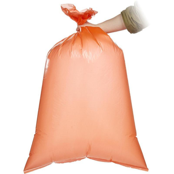 Мешки для мусора на 120 л Премиум оранжевые (ПВД, 35 мкм, в рулоне 10 шт, 70х110 см)
