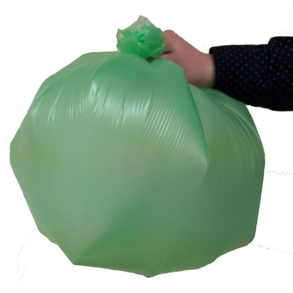 Мешки для мусора VitaLux Bio 120 л зеленые (ПНД, 17 мкм, 10 штук в  рулоне, 70x105 см)