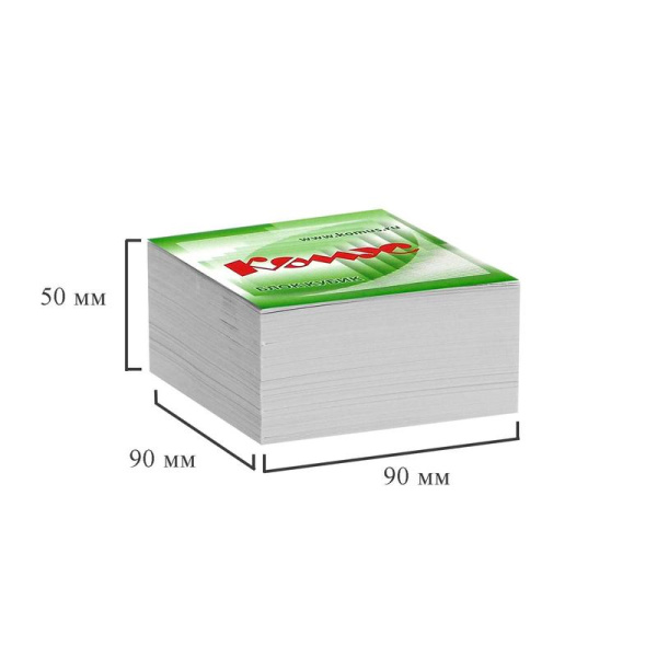 Блок для записей Комус 90x90x50 мм белый (плотность 100 г/кв.м)