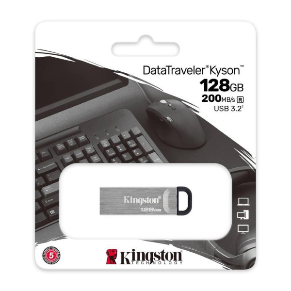 Флеш-память USB 3.2 Gen1 128 Гб Kingston DataTraveler KysonG1   (DTKN/128GB)