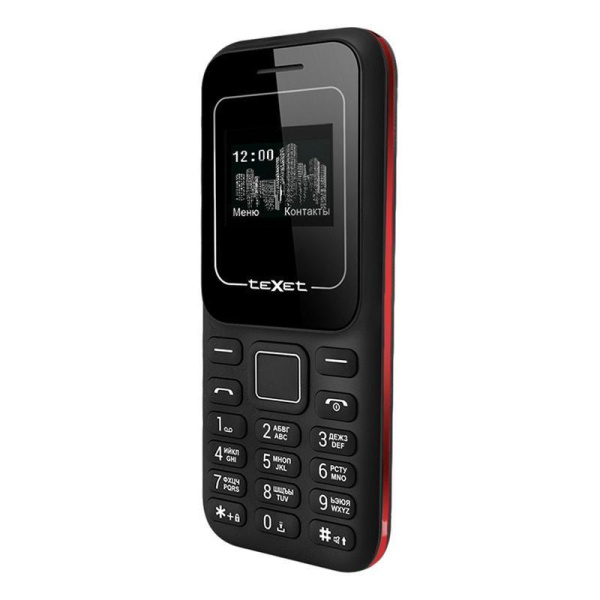 Мобильный телефон teXet TM-120 черный/красный