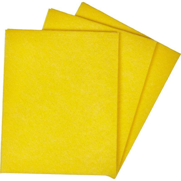 Салфетки хозяйственные Luscan вискоза 30x38 см желтые 3 штуки в упаковке