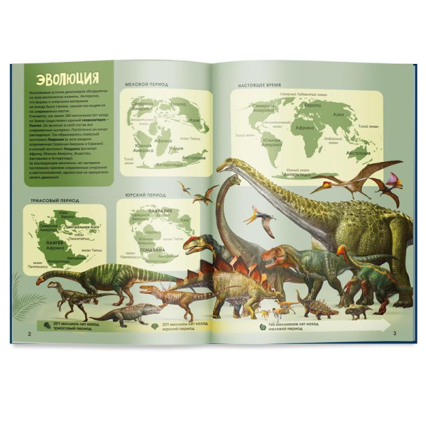 Атлас Мира с наклейками Динозавры