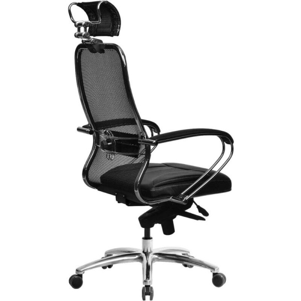Кресло для руководителя Samurai SL-2.04 черное (сетка/экокожа, металл)