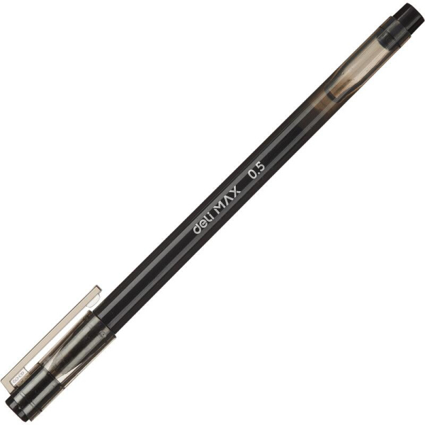 Ручка гелевая неавтоматическая Deli черная (толщина линии 0.3 мм)