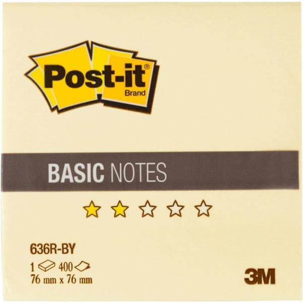 Стикеры Post-it 76х76 мм желтые пастельные 400 листов