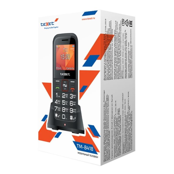 Мобильный телефон Texet TM-B418 красный