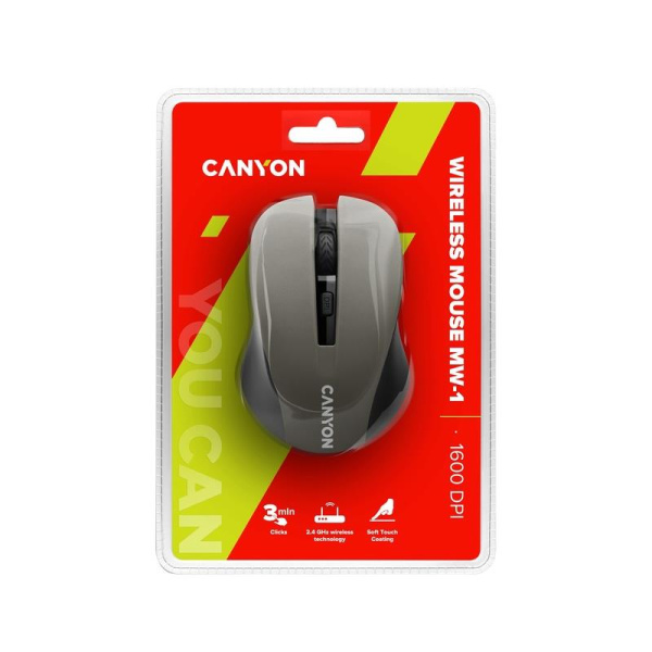 Мышь компьютерная Canyon MW-1 серая (CNE-CMSW1G)